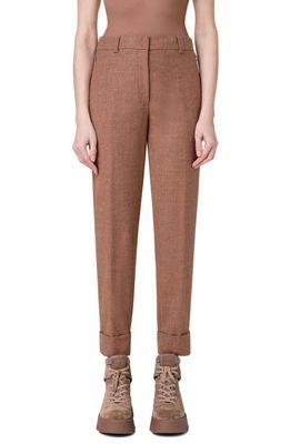 Akris Maxima Stretch Virgin Wool Flannel Crop Pants in 243 Vicuna