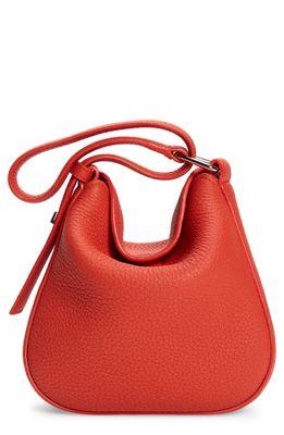 Akris Mini Anna Leather Hobo Bag in Tangerine