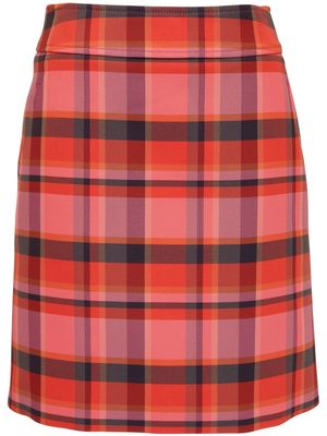 Akris Punto check-print high-waisted skirt - Red
