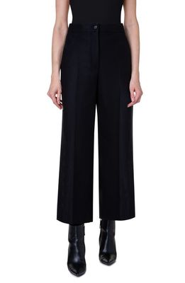 Akris punto Chiara Felted Wool Blend Crop Pants in 009 Black