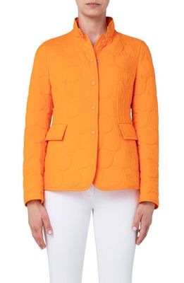 Akris punto Circle Quilted Stand Collar Jacket in Orange