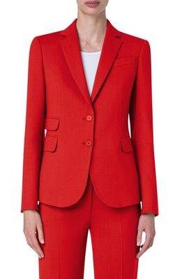 Akris punto Cool Wool Stretch Crepe Blazer in Red