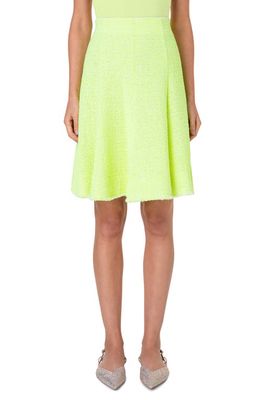 Akris punto Cotton Blend Bouclé Skirt in Neon Green