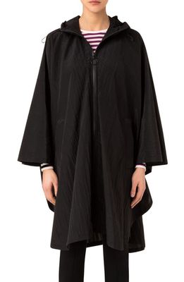 Akris punto Cycle Packable Hooded Rain Cape in Black