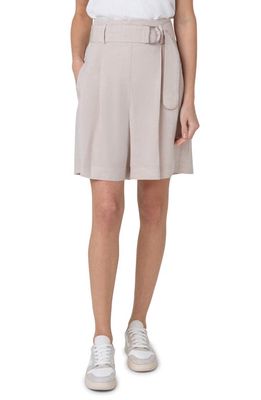 Akris punto Fiorellina Belted Bermuda Shorts in Beige
