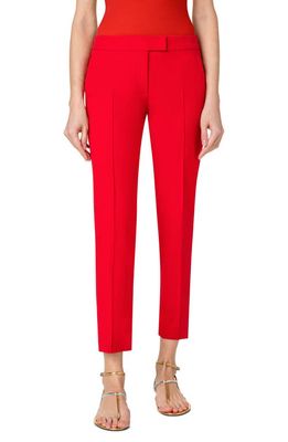 Akris punto Frankie Cotton Stretch Gabardine Ankle Pants in 006 Red
