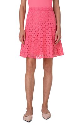 Akris punto Guipure Lace Skirt in Flamingo