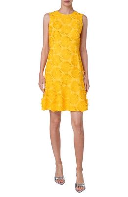 Akris punto Hello Sunshine Embroidered Floral Appliqué Cotton Sheath Dress