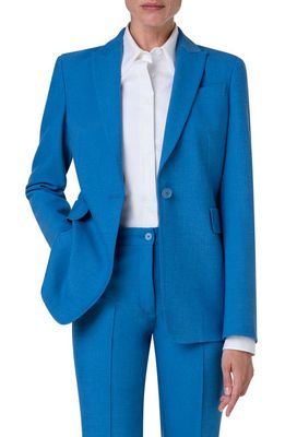 Akris punto One-Button Blazer in Medium Blue