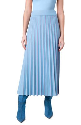 Akris punto Pleated Knit Midi Skirt in Sky-Red