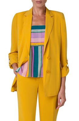 Akris punto Relaxed Single Breasted Crepe Jacket in Sun
