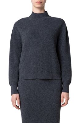 Akris punto Ribbed Virgin Wool & Cashmere Sweater in Slate