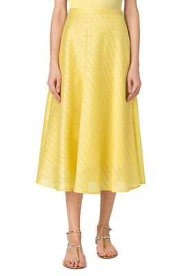 Akris punto Stripe Jacquard Linen & Silk Skirt in Canary