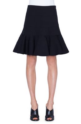 Akris punto Tiered Flare Jersey Skirt in 009 Black