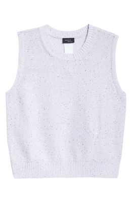 Akris Sequin Linen Blend Sweater Vest in 011 Ecru