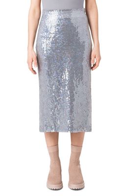 Akris Sequin Midi Skirt in Light Melange