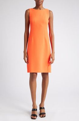 Akris Sleeveless Double Face Wool Crepe Sheath Dress in 762-Coral