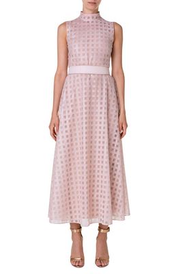 Akris Square Embroidered Silk Tulle Dress in Lily