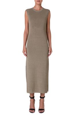 Akris Stretch Linen & Cotton Blend Tank Dress in Salvia