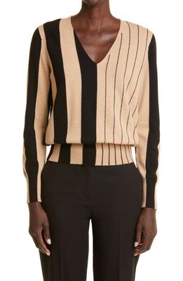 Akris Stripe Cashmere Sweater in 309 Craft Black