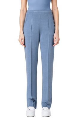 Akris Two Tone Wool Blend Knit Pants in 737-Light Denim/Navy