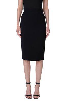 Akris Wool Blend Pencil Skirt in Black