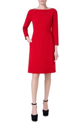 Akris Wool Stretch Double Face Dress in 066 Ruby Red