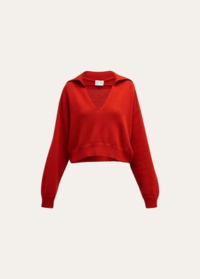 Aksi Cashmere-Blend Shawl Collar Sweater
