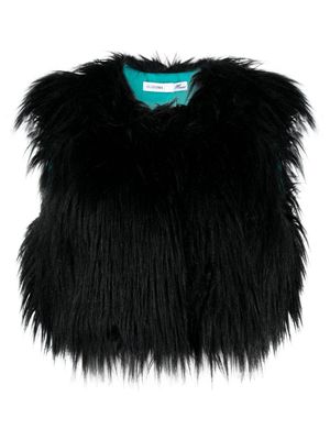 ALABAMA MUSE Lanny faux-fur cropped vest - Black