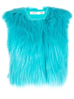 ALABAMA MUSE Lanny SLVL faux-fur cropped vest - Blue
