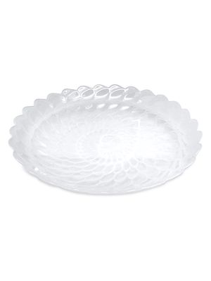 Alabaster Large Scalloped Rim Bowl - White - White