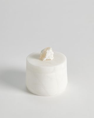 Alabaster Tapered Small Round Box w/ Rock Finial