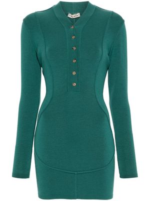 Alaïa Pre-Owned 1980s buttoned-up knitted minidress - Green