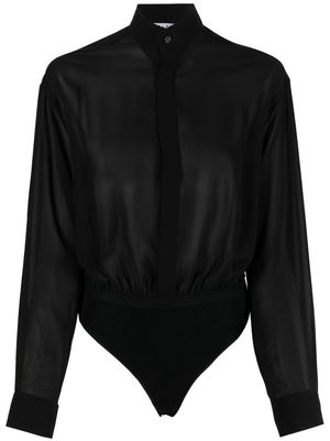 Alaïa Pre-Owned 1980s sheer silk body - Black