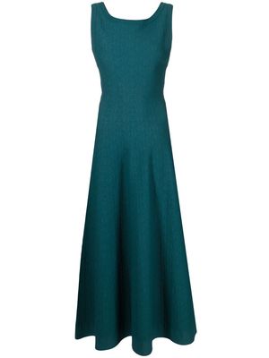 Alaïa Pre-Owned 2010s jacquard flared long dress - Green