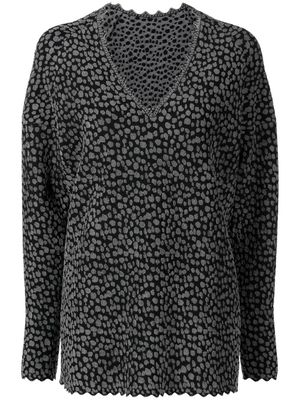 Alaïa Pre-Owned leopard-pattern knitted jumper - Black