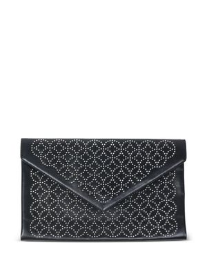 Alaïa Pre-Owned micro-stud embellished envelope clutch - BLACK