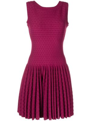 Alaïa Pre-Owned textured knitted dress - Purple