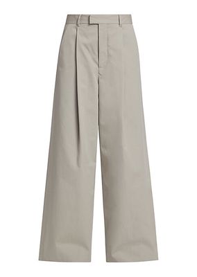 Alan Waterproof Cotton Wide-Leg Pants