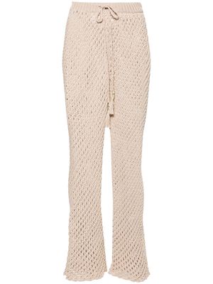 Alanui A Love Letter To India macramé trousers - Neutrals