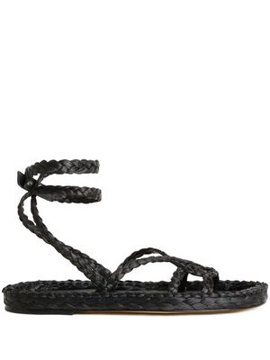Alanui A Love Letter To India woven leather sandals - Black