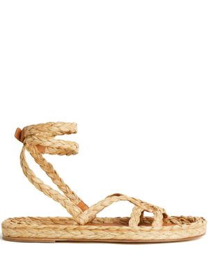 Alanui A Love Letter To India woven sandals - Neutrals