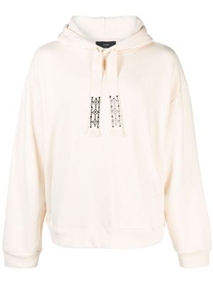 Alanui Akasha embroidered cotton hoodie - Neutrals