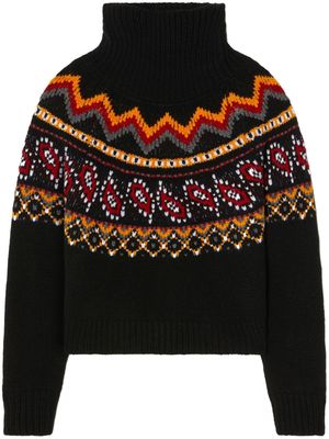 Alanui Antarctic Circle intarsia-knit jumper - Black