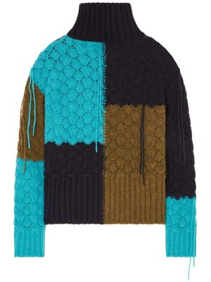 Alanui Antarctic Dream patchwork knitted jumper - Black