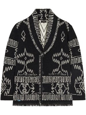 Alanui Antarctic Expedition jacquard cardigan - Black