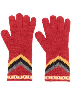 Alanui Antartic Circle wool gloves - Red