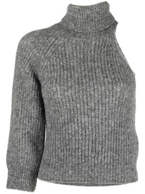 Alanui asymmetric roll-neck jumper - Grey