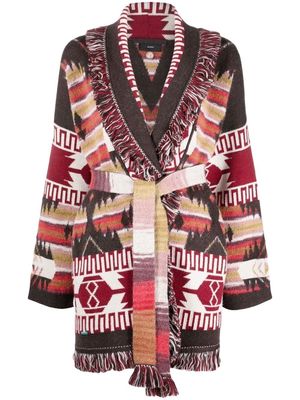 Alanui Aztec pattern knit cardi-coat - Metallic