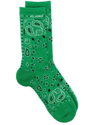 Alanui Bandana ankle socks - Green
